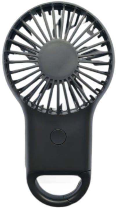 Handventilator - Mini- & Handventilatoren - Met karabijnhaak - Kunststof -zwart