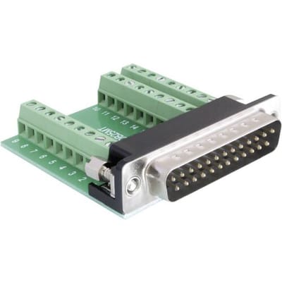 Delock Adapter 65318 D-sub male connector 180 ° Aantal polen: 25, 27 1 stuk(s)