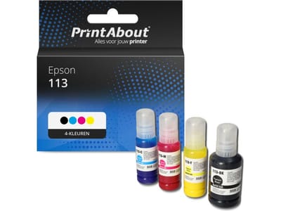 PrintAbout huismerk Inktcartridge 113 (CT06B14/24/34/440) 4-kleuren Multipack Geschikt voor Epson