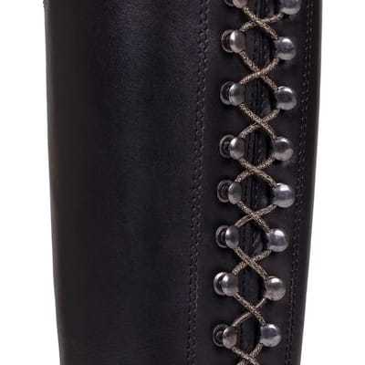 QHP Elastische Lange Glitter Veters Zwart/Goud - One size