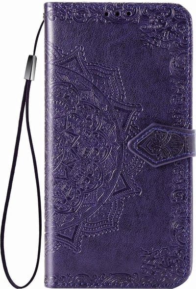 Geschikt voor Samsung Galaxy A40 Bookcase - Paars - Bloemen - Portemonnee Hoesje