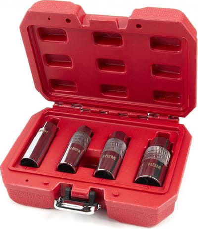 4 delige Bougiedoppenset - 3/8" - Chroom-vanadium