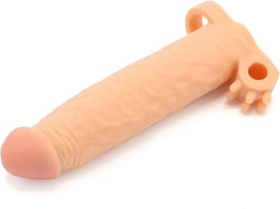 Kiotos - Realistic Penis Sleeve van 19 cm met Vibrator Bullet Houder en Ball Stretcher - Boost Je Intieme Momenten!