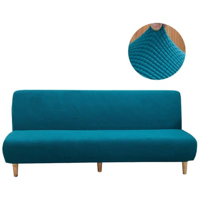 MKZOOM Jacquard dikke Slaapbankhoes Elastische Armloze Bankhoes Stretch Slaapbankhoezen Funda Elastisch Voor Slaapbank S(120-150CM)