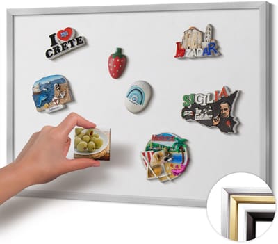 Wallfluent - Wit Magneetbord Met Effen Achtergrond - 60 cm x 40 cm - Magneetbord met Zilveren Frame - Kleur wit - Memobord Magnetisch - Magnetisch Bord voor aan de Wand - Magnetisch Bord Rechthoekig