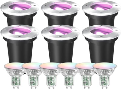 Ledvion LED Grondspot 6 stuks Vierkant GU10 3W 230V 6500K Koel wit IP67