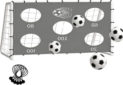 Voetbal Trainingsnet - Oefen Doel - Precisie Verbeteren - Compact Opvouwbaar - 183x280cm - Zwart