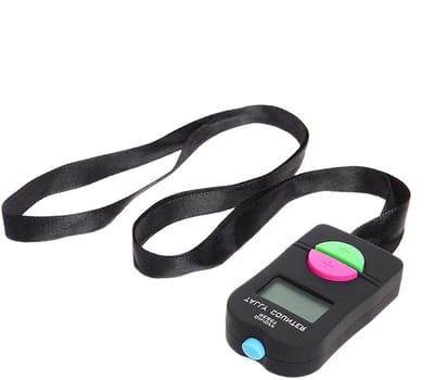 Digitale Teller - Hand Clicker - Activiteiten Bijhouden - Met Hals Hanger - 6.3 cm - Zwart