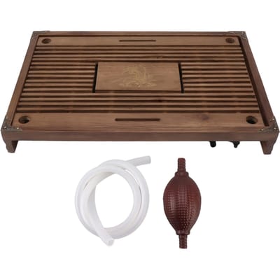 Gongfu Theeblad Wateropslag Afvoer Huisdecoratie Ornament Serveerblad voor Kantoor Zwart bruin