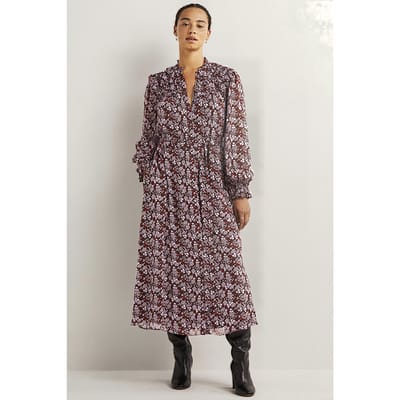 Boden Ruffle Yoke Midi Shirt Dress Prp Maat: 8R | Blousejurken Outlet | Dames