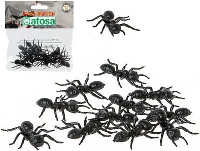 Horror decoratie mieren - 12x - plastic - 5 cm - Halloween tafel strooi mieren - dieren