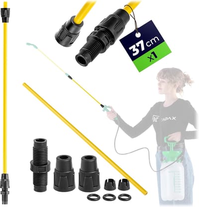 Verlengbuis Sproeilans - Verlengstuk Lans - Effectief Besproeien - Verhoogt Bereik 37cm - Glasvezel Kunststof - geel