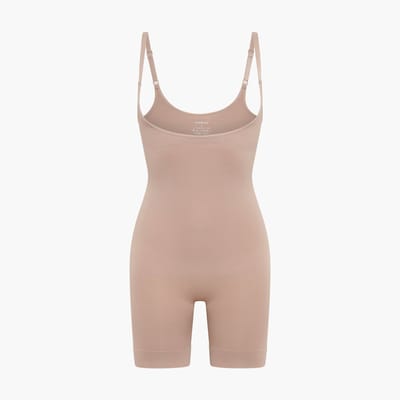 cfab - Corrigerend bodysuit met open decolleté - Beige, maat S - Corrigerende Body - Naadlos - corrigerend ondergoed dames