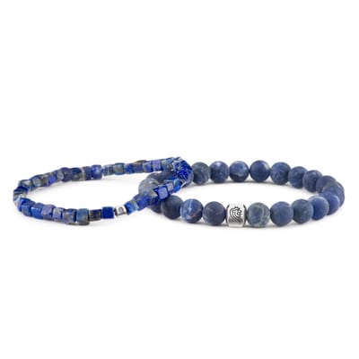 Kralen Armband Heren Paul Blue – DTCH.FIT - 8mm Sodaliet en 4mm Lapis Lazulli – One size
