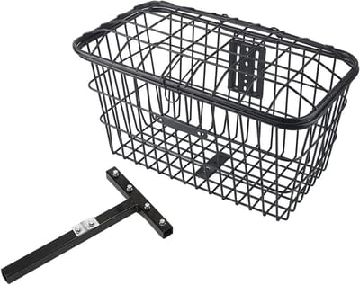 Scootmobiel Opbergmand - Bagagerek Mand - Boodschappen en Reizen - Opvouwbaar ijzeren frame - 50x27x20cm - Zwart