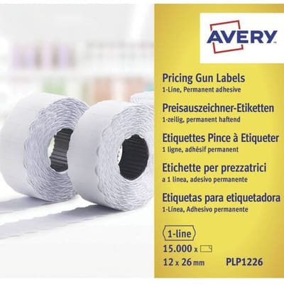 Avery-Zweckform Prijslabels PLP1226 Permanent hechtend Breedte etiket: 26 mm Hoogte etiket: 12 mm Wit 15000 stuk(s)
