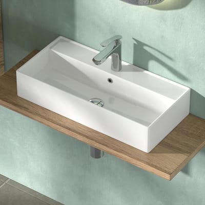 Eckige Keramieken Wastafel voor Badkamer of Gastentoilet 65x31 cm