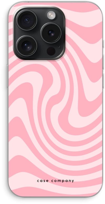 Case Company® - Hoesje geschikt voor iPhone 15 Pro hoesje - Swirl Roos - Soft Cover Telefoonhoesje - Bescherming aan alle Kanten en Schermrand