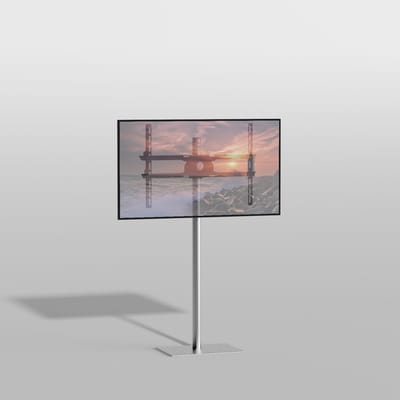 TV vloerstatief TILE 120 Design Tv standaard Geborsteld RVS 19-40” - VESA 600x400