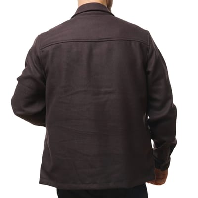 Lyle & Scott effen sedimentbruin overshirtjack