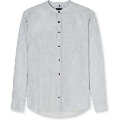 OLYMP Casual Overhemd, Regular Fit, Opstaande kraag, Grijsgroen