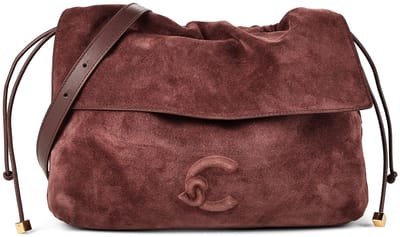 COCCINELLE Leren schoudertas Lidia Handbag Suede Leather / Smooth Leather Berry / Berry donkerpaars