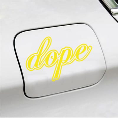 Bumpersticker - Dope - 9,7 X 14,8 - Geel