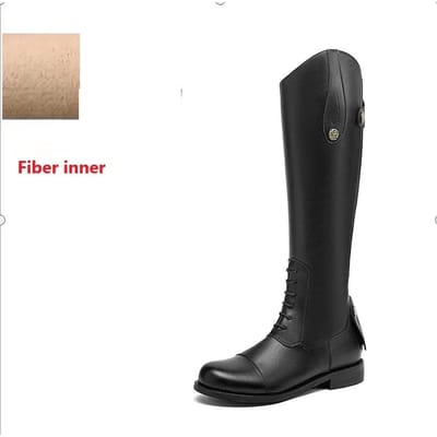 Paardrijlaarzen Leer Paardrijbenodigdheden Lange Laarzen Rijuitrusting Antislip Ultra Duurzaam Schoeisel Paardrijder Schoen 35 black