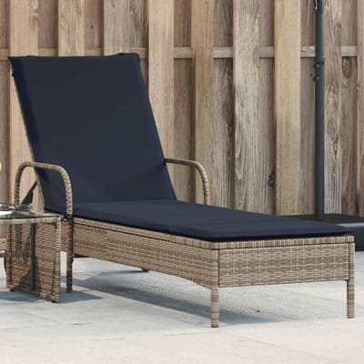 Ligstoel met wielen - Zonnebed Tuinstoel - Buiten Ontspannen - Verstelbare rugleuning - 61 x 161 x 87 cm - Grijs