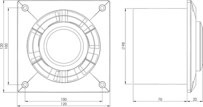 Badkamerventilator - Afzuigventilator - Lucht Afvoeren - Stille Motor - Ø 100mm - Antraciet