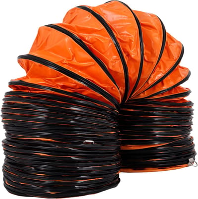 VEVOR PVC Flexibele Kanalen 32FT/9,8m Fit Ventilator 12 Inch Draagbaar Snel Oranje