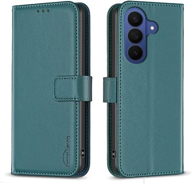 BINFEN Hoesje - Geschikt voor Samsung Galaxy A27 Hoesje - BINFEN Color Book Case - Groen