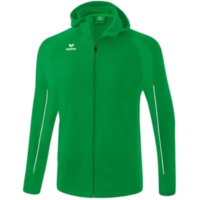 Erima Liga Star Trainingsjack Met Capuchon Kinderen - Wit / Smaragd | Maat: 152