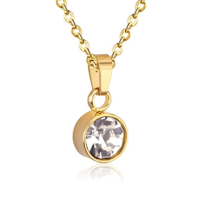 Planet Pink - Ketting diamant bedel goud - Stainless Steel - Roestvrij Staal rvs - Waterproof