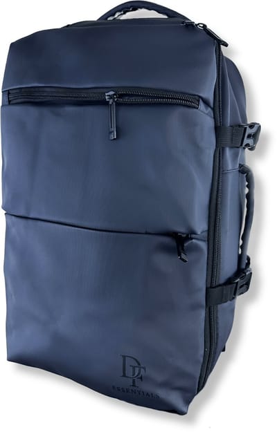 DF Essentials - Rugzak 40×30×15 / 40×30×20 – KLM & Transavia Handbagage Reistas – Comprimeerbaar – Leisteenblauw