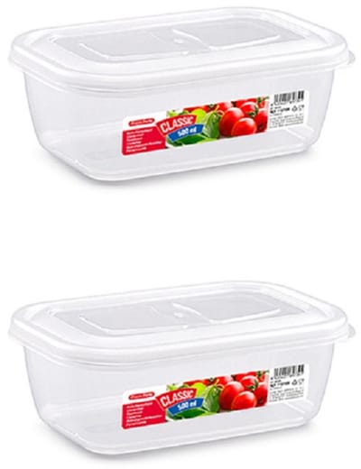Plasticforte Vershoudbakje vriezer en magnetron - 6x - 500 ML - kunststof