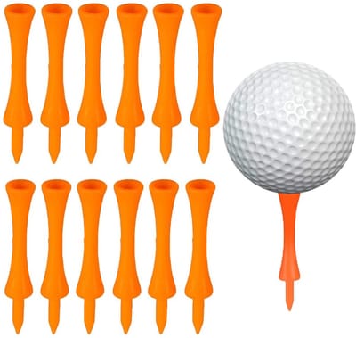 Allecto - Kunststof Golf Tees 70 mm - Herbruikbare Golftees - Oranje - Lichtgewicht en Sterk - Voor Golfrijders - 70 Stuks