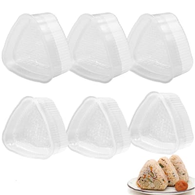 Ynkkvre -Sushi Vormpjes Set – 6 Stuks – 3 Grote & 3 Kleine Onigiri Mallen – Transparant PP