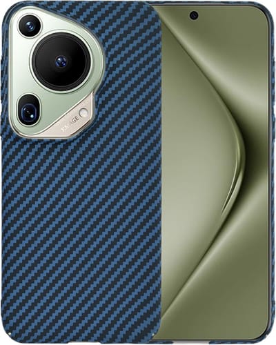 Hoesje geschikt voor Huawei Pura 70 Ultra - Techsuit Carbonite FiberShell Carbon Back Cover - Blauw