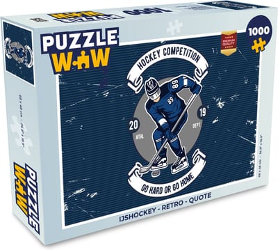 Puzzel IJshockey - Retro - Quote - Legpuzzel - Puzzel 1000 stukjes volwassenen