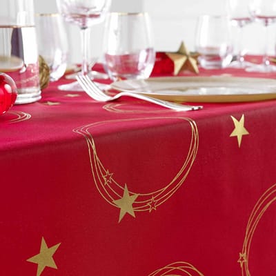 Tafelkleed – Vlekbestendig / Kreukvrij – Ideaal voor eindejaarsfeesten, Kerstmis, Verjaardagen – Metallic Ster