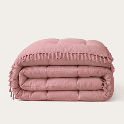 HappyBed Dekbed zonder overtrek 200x200 - Wasbaar Dekbed - Bedrukt dekbed zonder hoes - Hoesloos Dekbed - Tweepersoonsdekbed - Pink