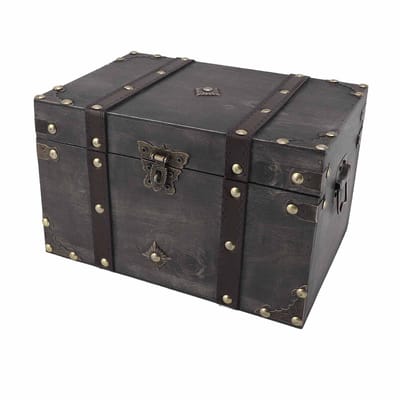 Vintage houten opbergdoos - Decoratieve sieradenkist - Antieke stijl - Zwart - Organisator voor kleine voorwerpen - Sieraden opslag - Ide...