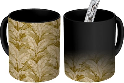 Magische Mok - Foto op Warmte Mokken - Koffiemok - Palmbladeren - Klassiek - Groen - Magic Mok - Beker - 350 ML - Theemok