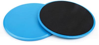 QTTVBTNA - 2 Stuks Glijschijven voor Fitness - Dubbelzijdig voor op Tegel & Tapijt - Geschikt voor Thuis, Yoga & Pilates - Eenvoudig Opslaan & Gebruiken - 7.8cm - Blauw