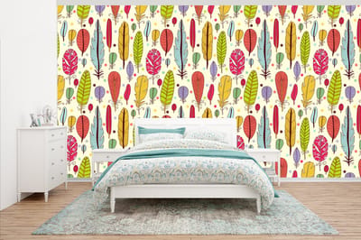 Behang - Fotobehang Patroon - Veren - Kleuren - Jongens - Kinderen - Kids - Kind - Breedte 500 cm x hoogte 280 cm