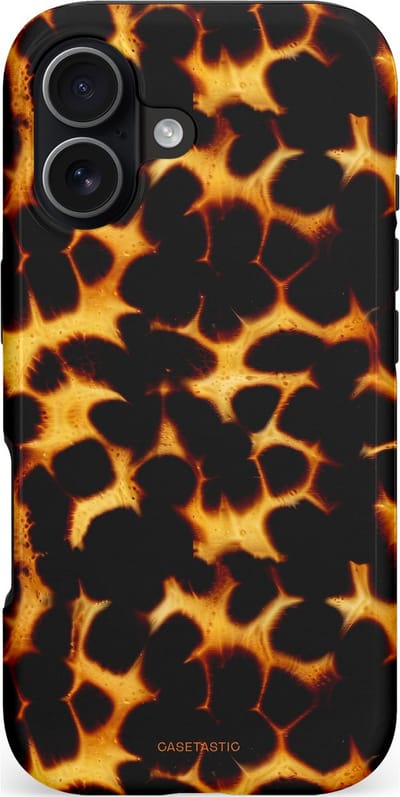 Casetastic hoesje geschikt voor Apple iPhone 17 - MagSafe - Dubbellaagse bescherming - Gevaarlijkspoor - Fashion Case - Zwart Goud Bruin