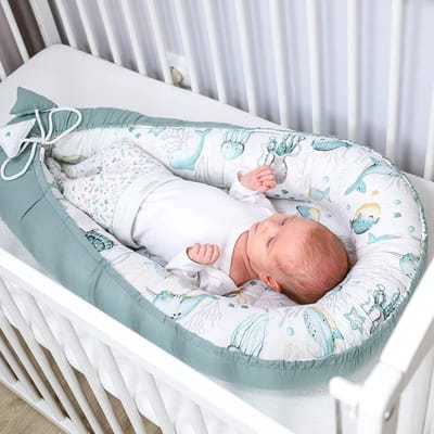 Baby Cocoon Bumper Reiswieg 100% katoen Anti-allergisch - babynestje \ Warm nest baby