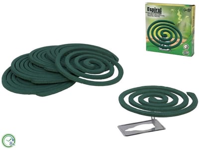 Citronella Spiralen 8 Stuks – Groene Anti-Muggen Spiraal – Inclusief Houder – Voor Buiten, Terras, Balkon & Camping – 11 cm