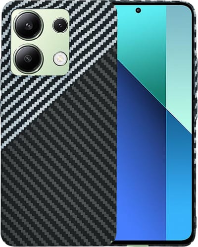 Hoesje geschikt voor Xiaomi Redmi Note 13 4G - Techsuit Carbonite FiberShell Carbon Back Cover - Wit/Zwart